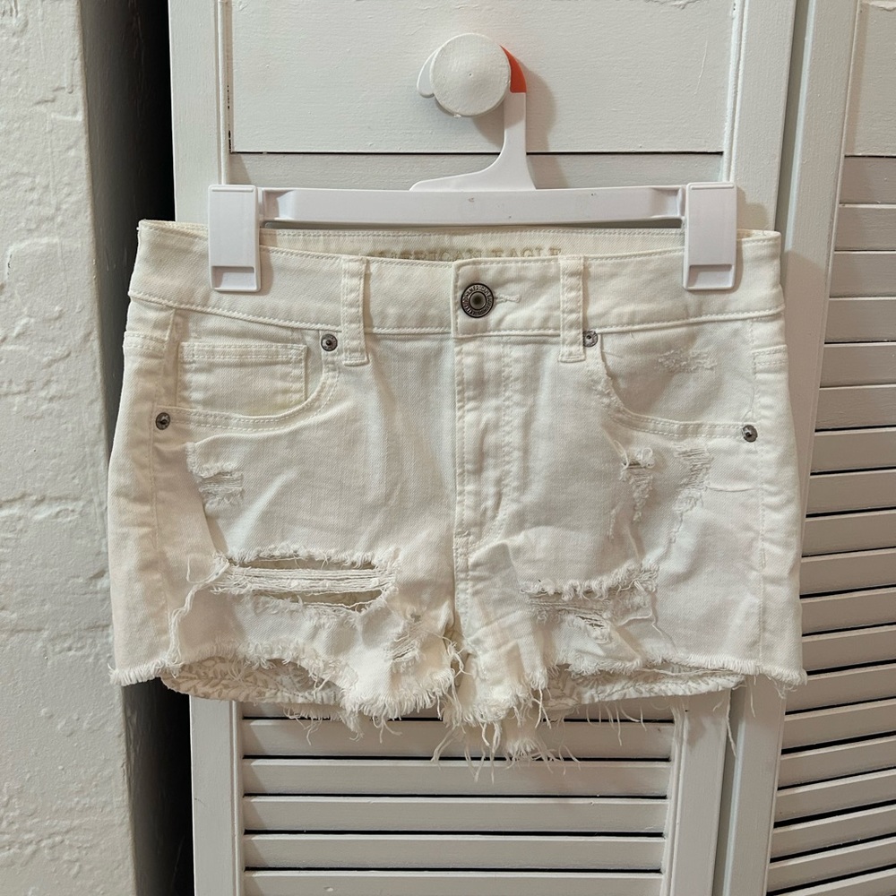 white denim shorts